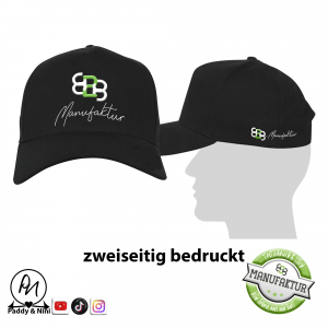 Premium FLEXFIT 5-Panel Curved Classic Snapback - zweiseitig bedruckt